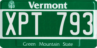 VT license plate XPT793