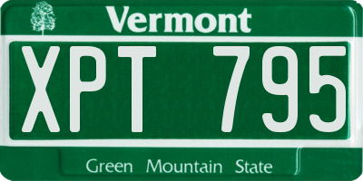 VT license plate XPT795