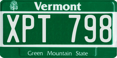 VT license plate XPT798