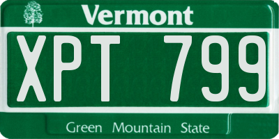 VT license plate XPT799