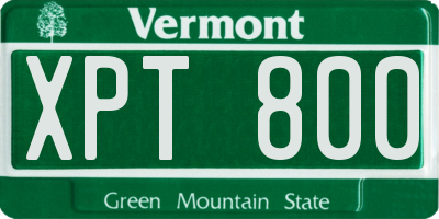 VT license plate XPT800