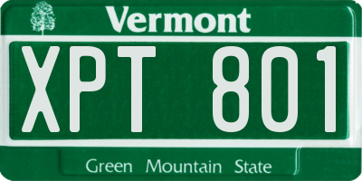 VT license plate XPT801