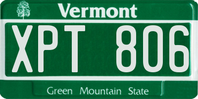 VT license plate XPT806
