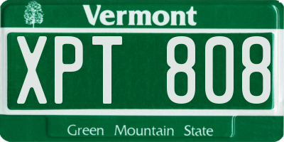 VT license plate XPT808
