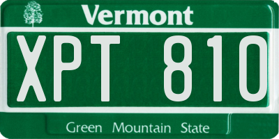 VT license plate XPT810