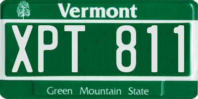 VT license plate XPT811