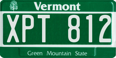 VT license plate XPT812