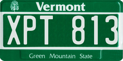 VT license plate XPT813