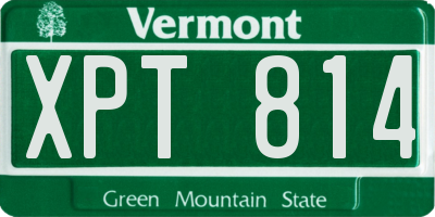 VT license plate XPT814