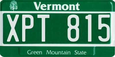 VT license plate XPT815