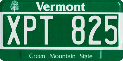 VT license plate XPT825