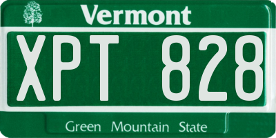 VT license plate XPT828