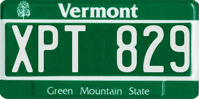 VT license plate XPT829