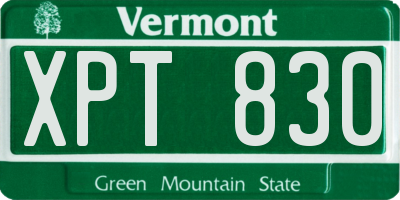 VT license plate XPT830