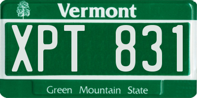 VT license plate XPT831