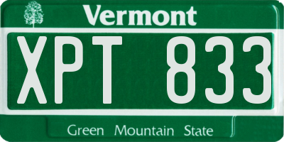 VT license plate XPT833