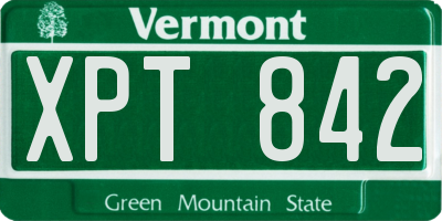 VT license plate XPT842