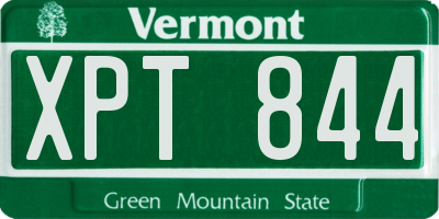 VT license plate XPT844