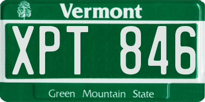 VT license plate XPT846