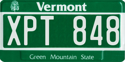 VT license plate XPT848