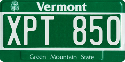 VT license plate XPT850