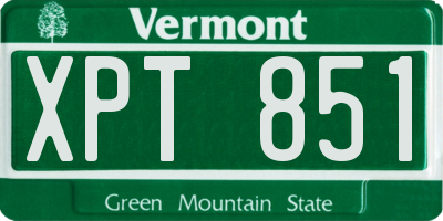 VT license plate XPT851
