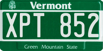 VT license plate XPT852