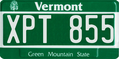 VT license plate XPT855