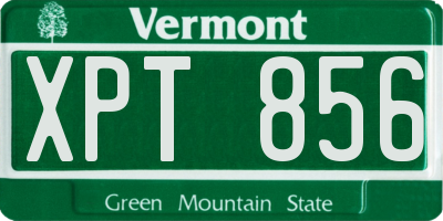 VT license plate XPT856