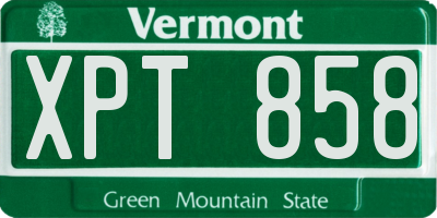 VT license plate XPT858