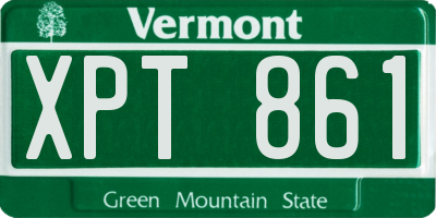 VT license plate XPT861