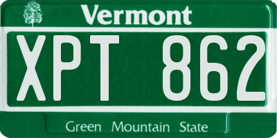 VT license plate XPT862