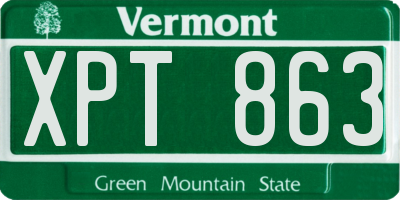 VT license plate XPT863