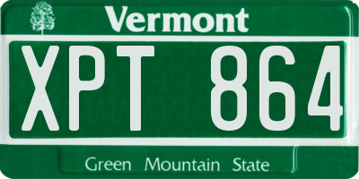 VT license plate XPT864