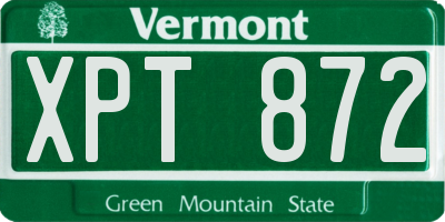 VT license plate XPT872