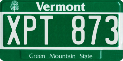 VT license plate XPT873