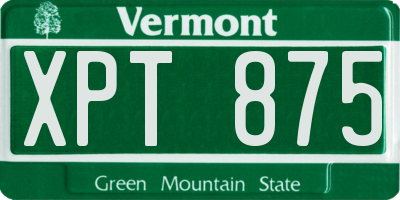 VT license plate XPT875