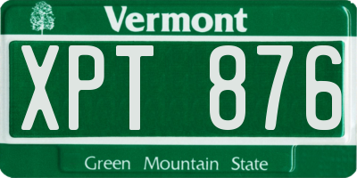 VT license plate XPT876