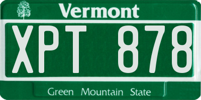 VT license plate XPT878