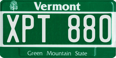 VT license plate XPT880