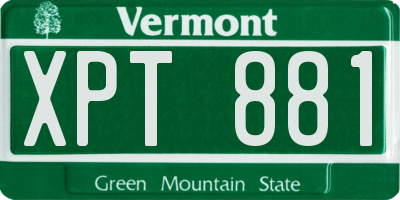 VT license plate XPT881