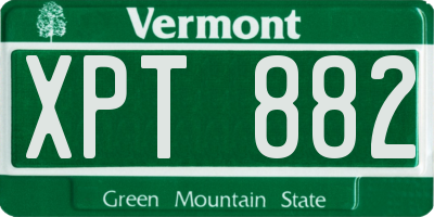 VT license plate XPT882