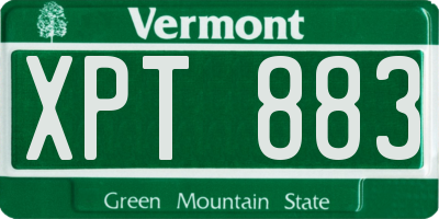 VT license plate XPT883