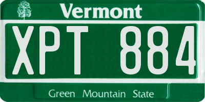 VT license plate XPT884