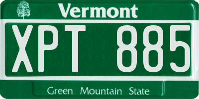 VT license plate XPT885