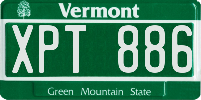 VT license plate XPT886