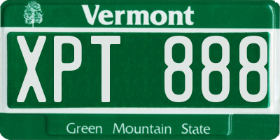 VT license plate XPT888