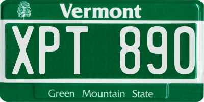 VT license plate XPT890