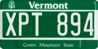 VT license plate XPT894