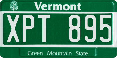 VT license plate XPT895